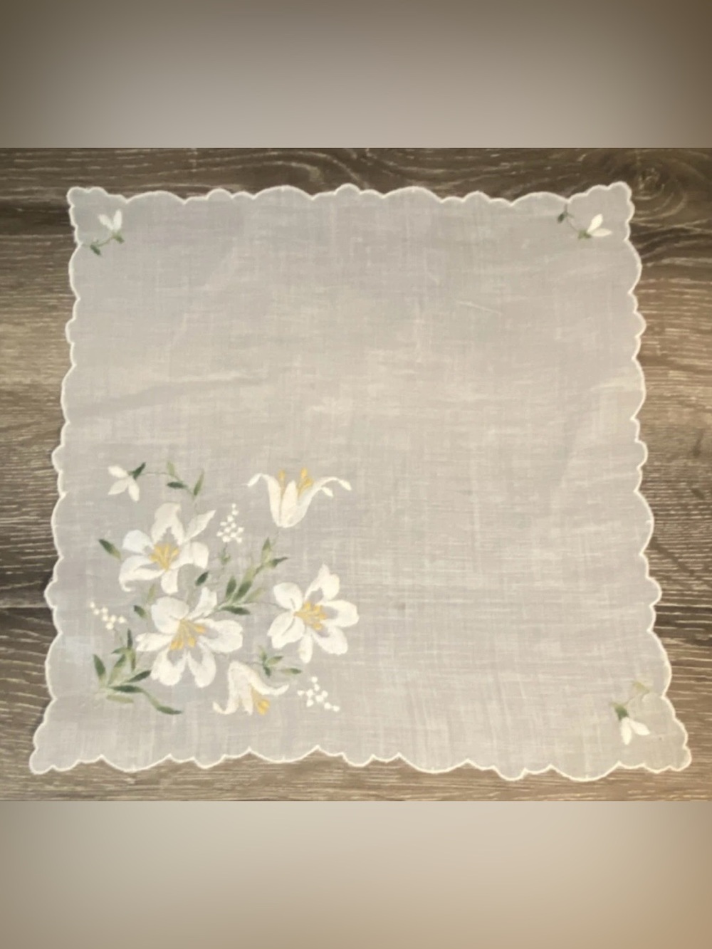 Lot of 3 Vintage Hand Embroidered Stitched Floral Linen Napkin Cloths EUC